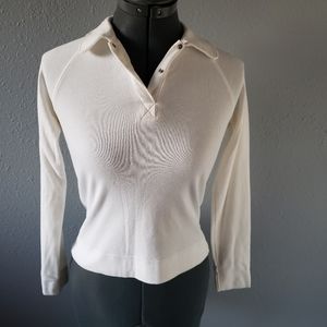 Express Jeans White long sleeve snap front shirt